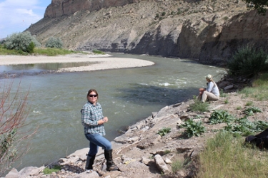 Mary and Erika on the Yellowstone
